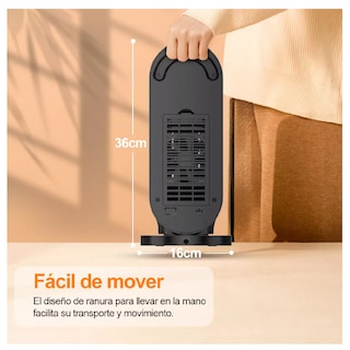 Foto 4 | Calefactor Eléctrico de Aire Lab.G 3 Modos Oscilación Negro