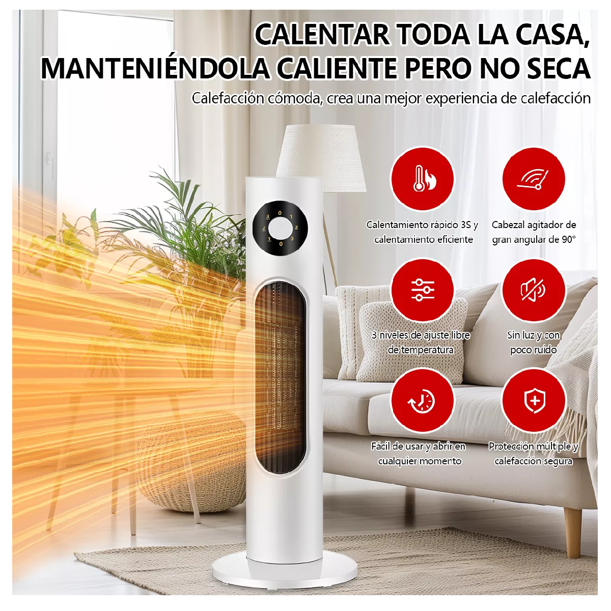 Foto 2 | Calefactor Portátil Belug de 3 Niveles