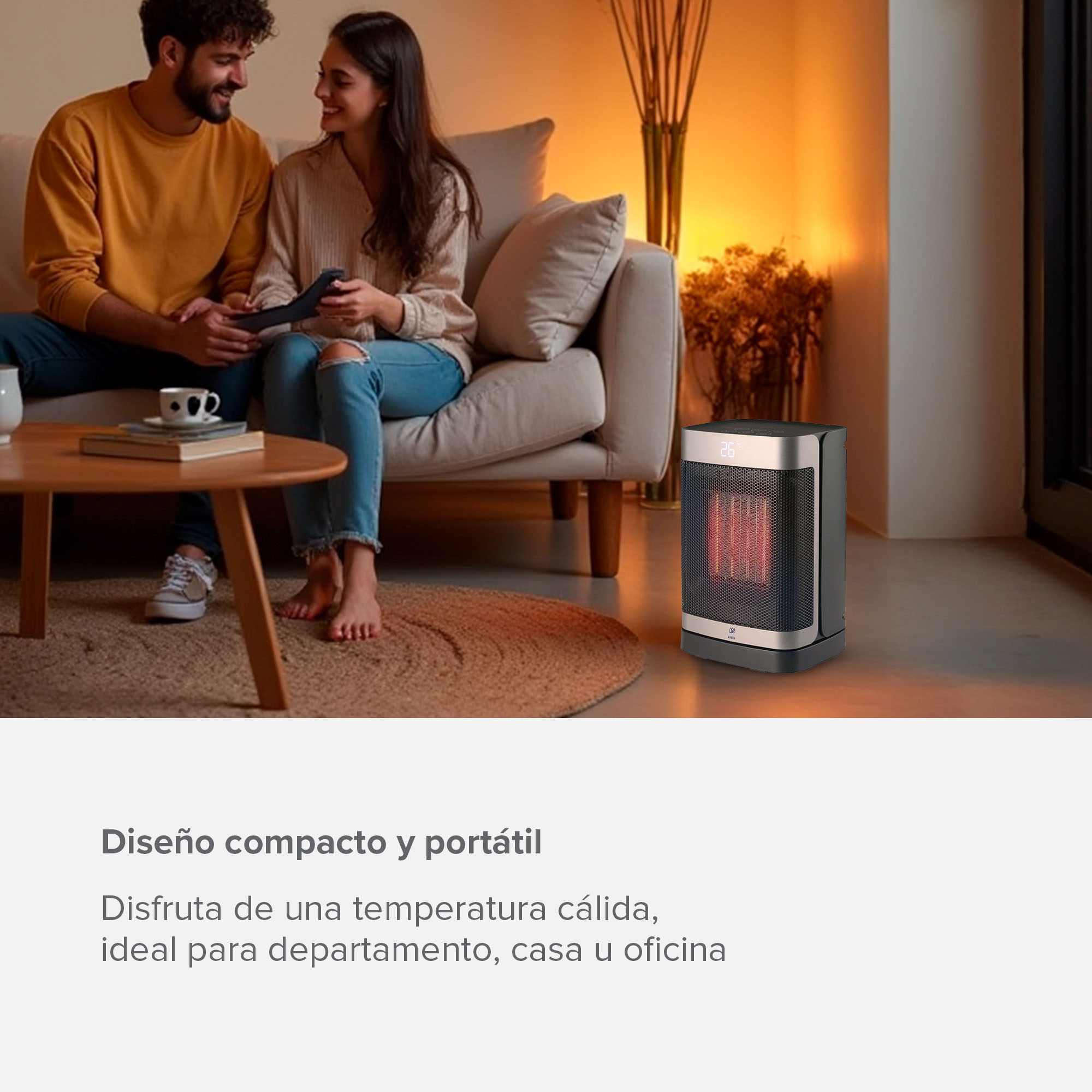 Foto 4 | Calefactor Electrónico de Cerámica Portátil Avera con Control Remoto