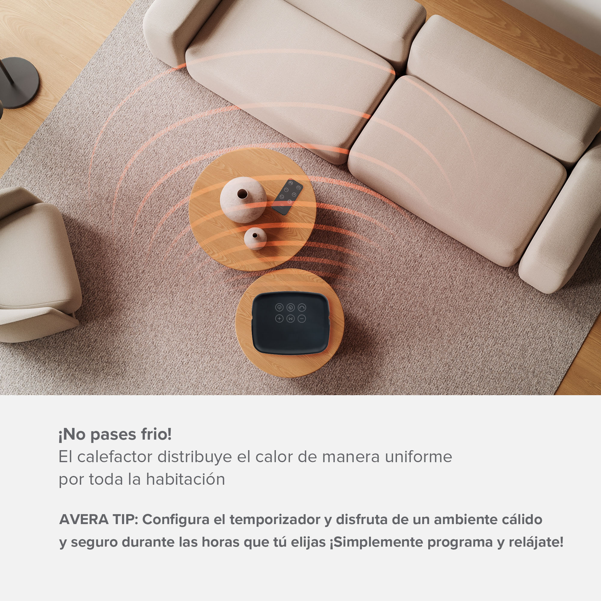 Foto 5 | Calefactor Electrónico de Cerámica Portátil Avera con Control Remoto