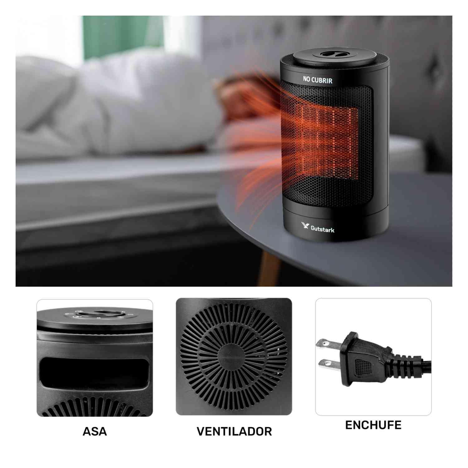 Foto 7 pulgar | Kit 2 Calentadores Aire Calefactor Ventilador Ceramico Gutstark Home