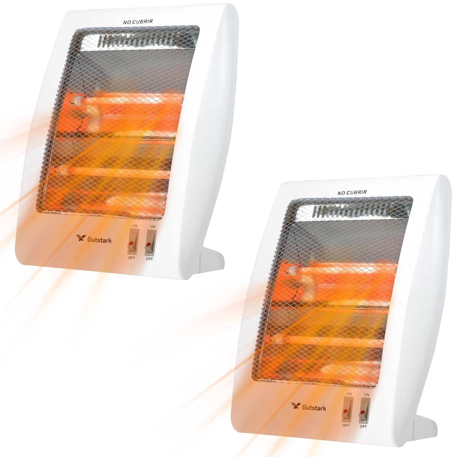 Set 2 Calentadores Eléctricos Gutstark Calefactor 800w Blancos
