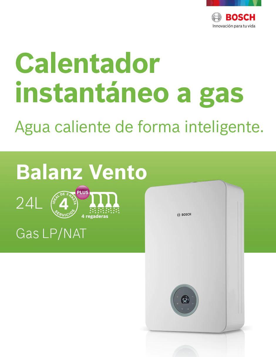 Foto 3 pulgar | Calentador De Agua Bosch Paso 4 Servicios Plus Gas Nat. 24l