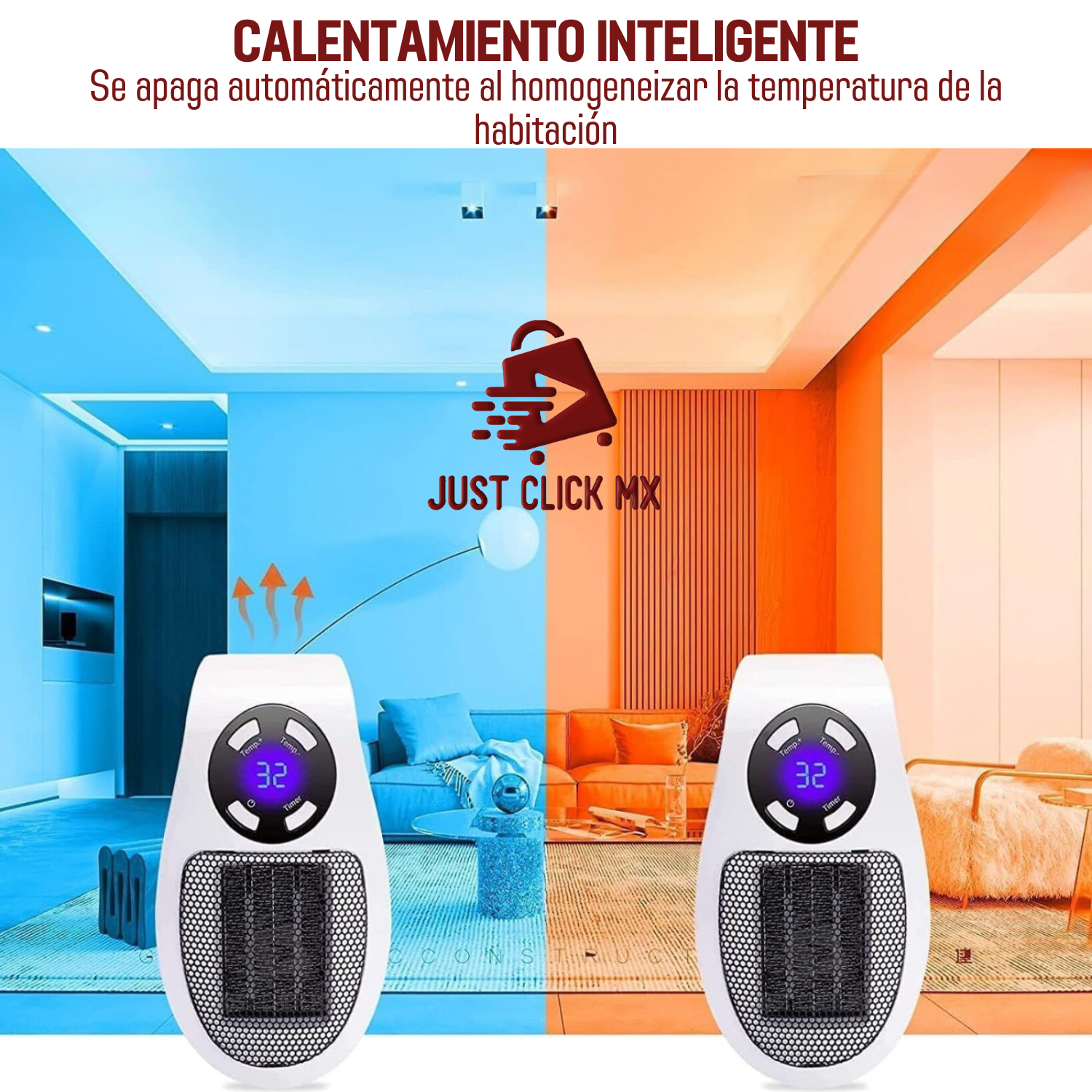 Foto 5 | Minicalentador JustClick MX Calefactor Eléctrico Con C/r Portátil 500w