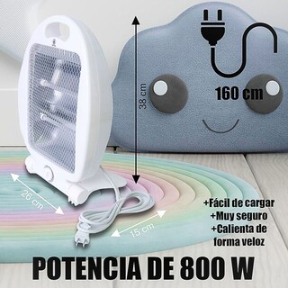 Foto 5 | Mini Calefactor Eléctrico De Cuarzo De Calor 600 W