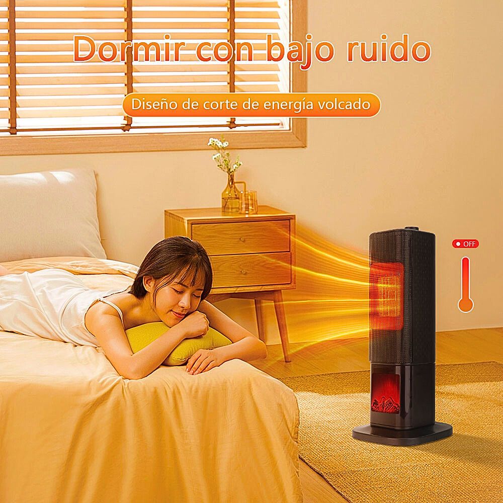 Foto 4 pulgar | Calefactor Calentador De Torre Cerámico Ptc 1500w Negro