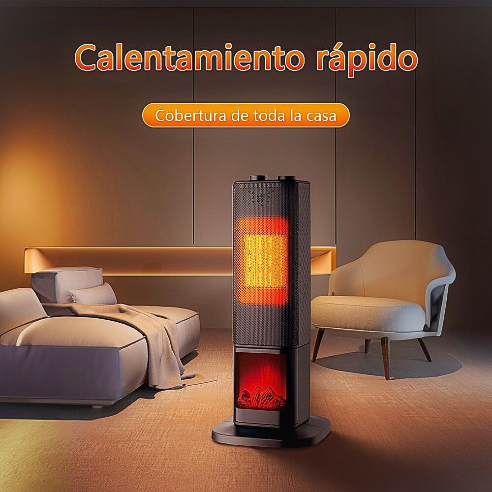 Foto 5 | Calefactor Calentador De Torre Cerámico Ptc 1500w Negro