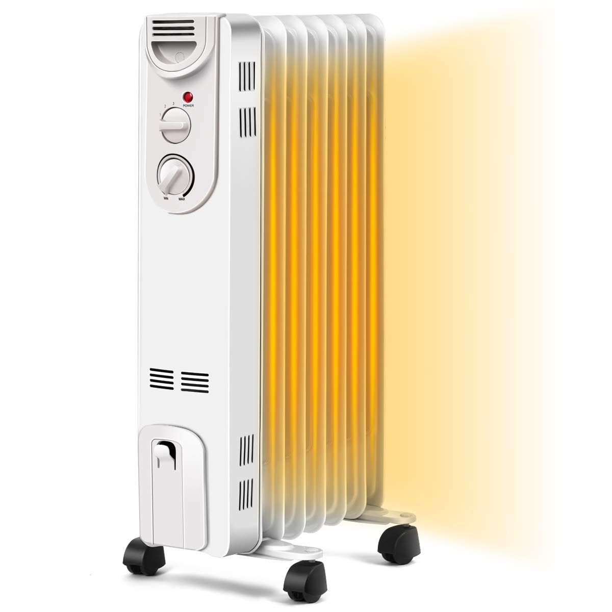 Foto 1 | Calentador de Radiador Lleno de Aceite Costway Portátil 1500 W 7 Aletas - Venta Internacional
