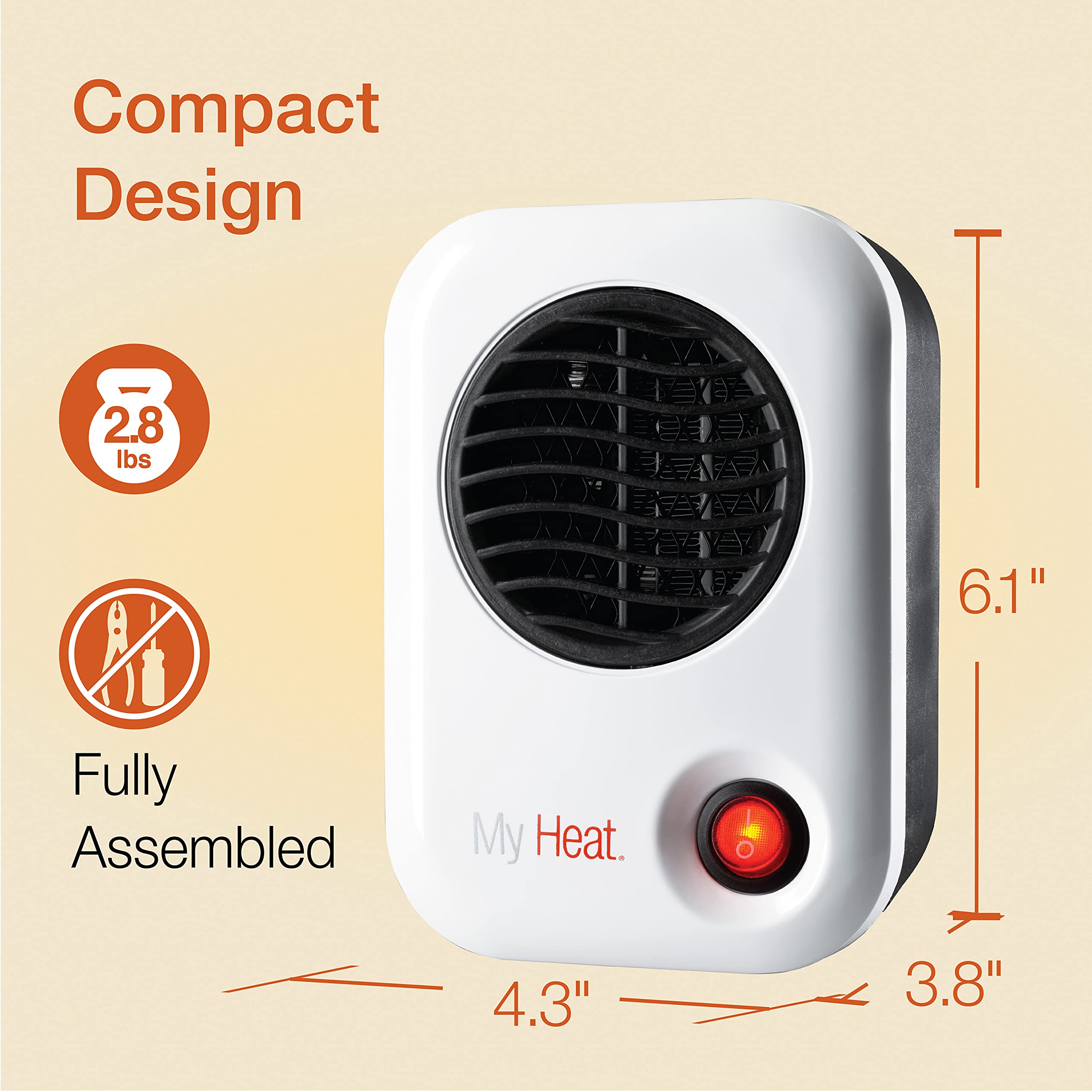 Foto 4 pulgar | Calefactor Space Heater Lasko Myheat Personal Mini 200 W 6 Pulgadas Blanco - Venta Internacional