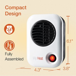 Foto 3 | Calefactor Space Heater Lasko Myheat Personal Mini 200 W 6 Pulgadas Blanco - Venta Internacional