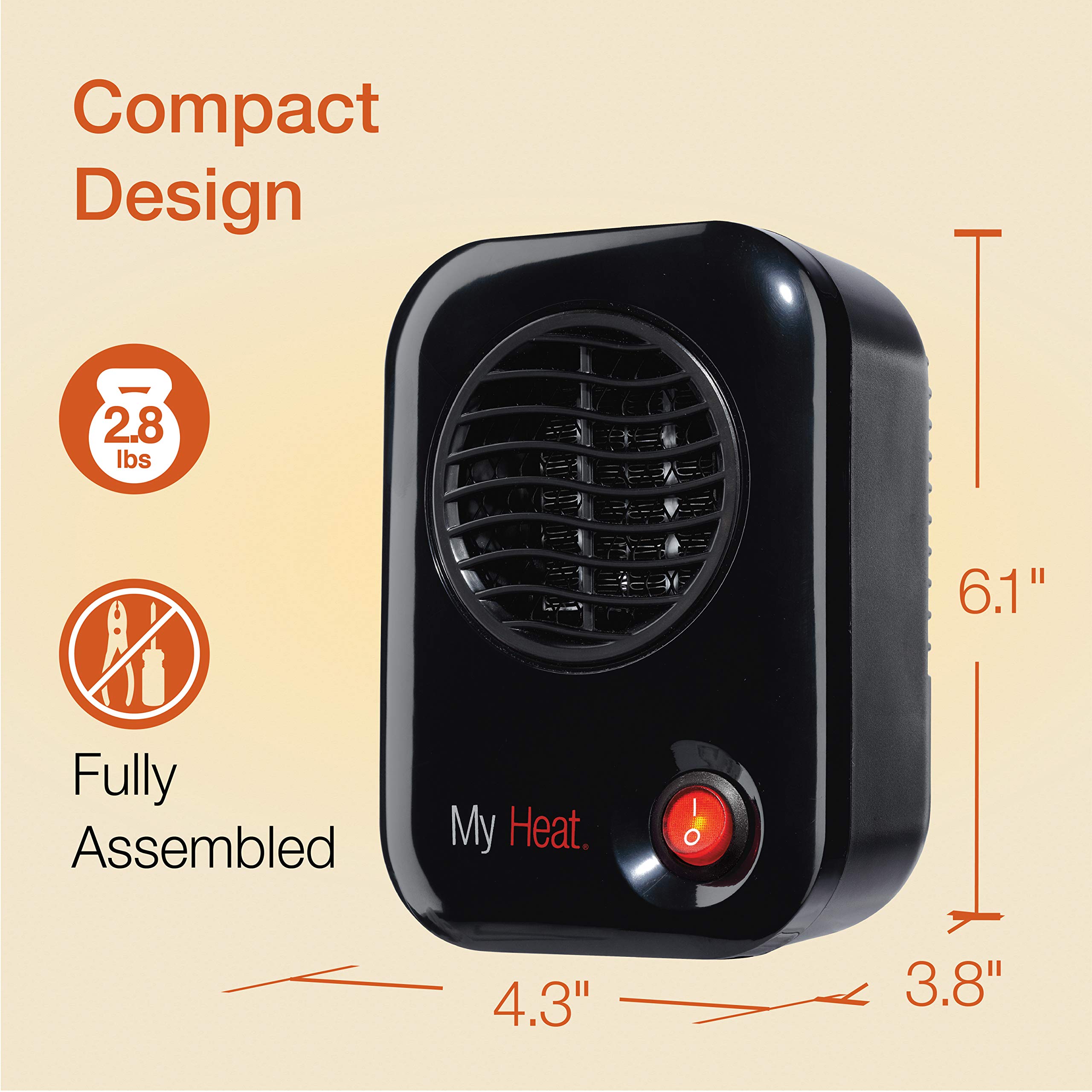 Foto 4 pulgar | Calentador Espacial Lasko Myheat Personal Mini de 200 W y 6 Pulgadas Negro - Venta Internacional
