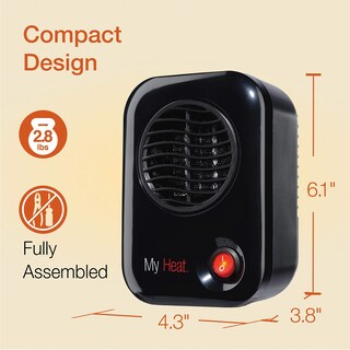 Foto 3 | Calentador Espacial Lasko Myheat Personal Mini de 200 W y 6 Pulgadas Negro - Venta Internacional