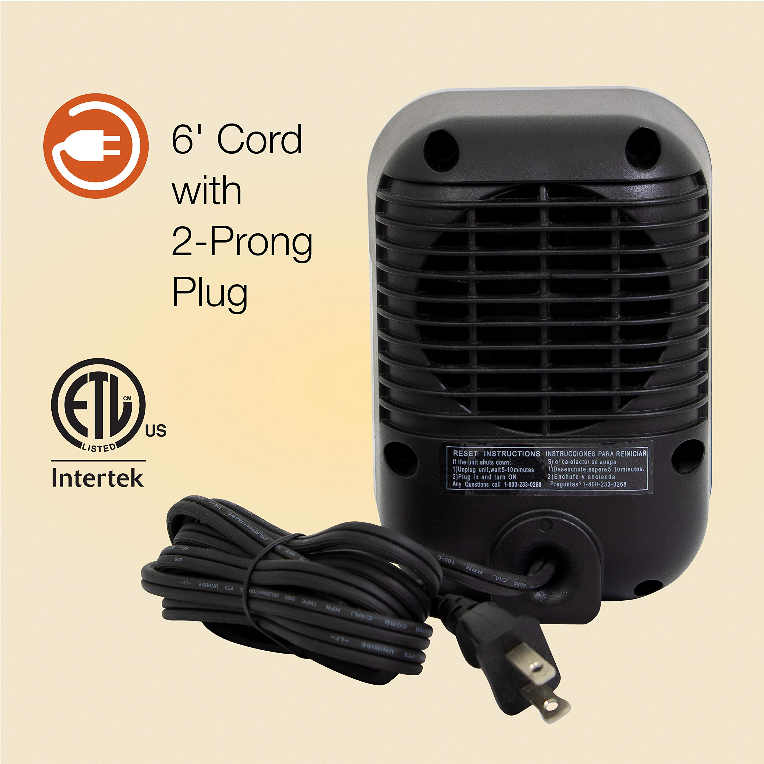 Foto 7 pulgar | Calentador Espacial Lasko Myheat Personal Mini de 200 W y 6 Pulgadas Negro - Venta Internacional