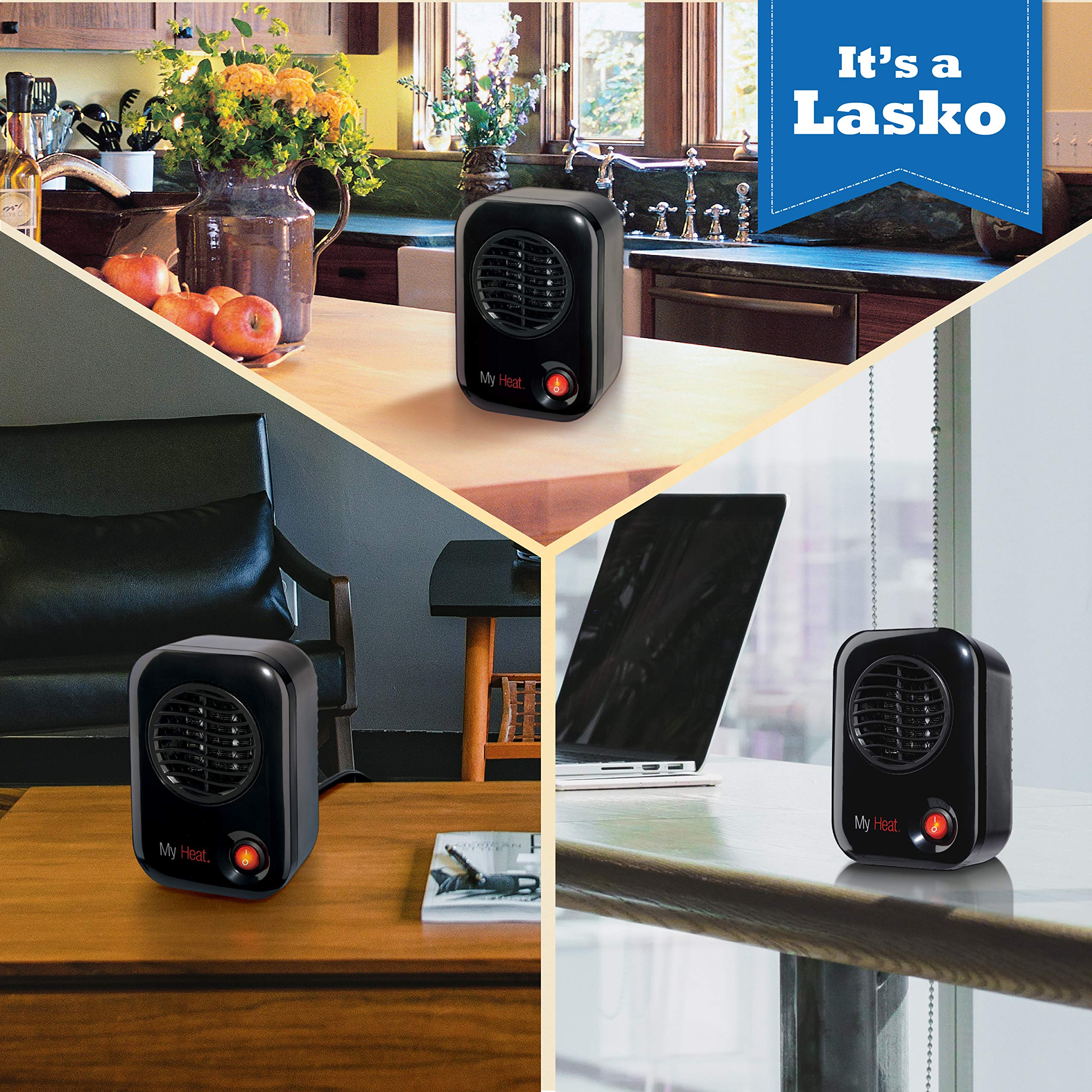 Foto 7 | Calentador Espacial Lasko Myheat Personal Mini de 200 W y 6 Pulgadas Negro - Venta Internacional