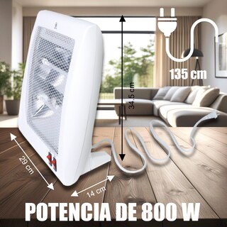 Foto 5 | Calefactor Eléctrico De 2 Niveles Calefacción Rápida Color Blanco