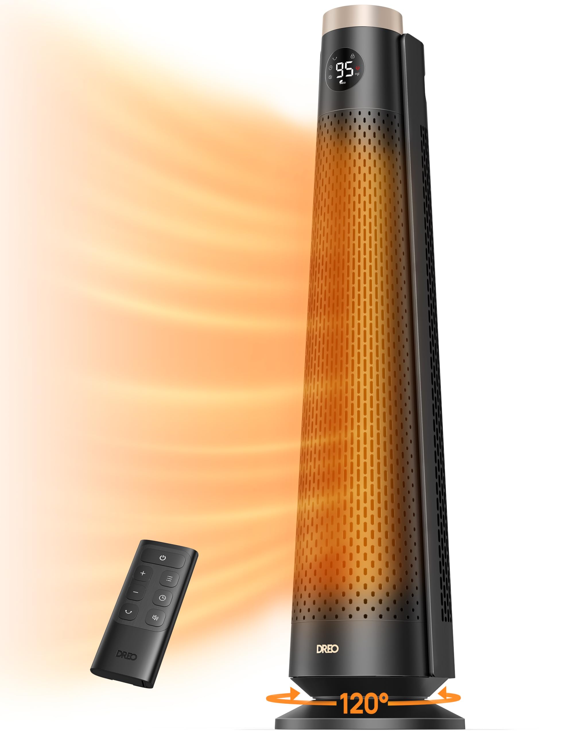 Calentador Eléctrico Dreo 30 Con Mando A Distancia Con Oscilación De 120°, Color Dorado - Venta Internacional.