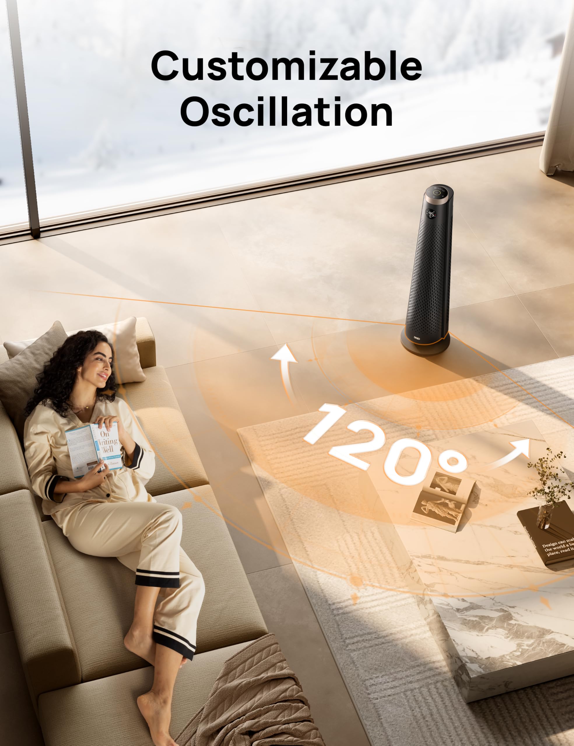 Foto 6 | Calentador Eléctrico Dreo 30 Con Mando A Distancia Con Oscilación De 120°, Color Dorado - Venta Internacional.
