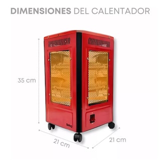 Foto 2 | Calentador 4 Lados Good Home De Cuarzo 2000w Con Ruedas Rojo Belug
