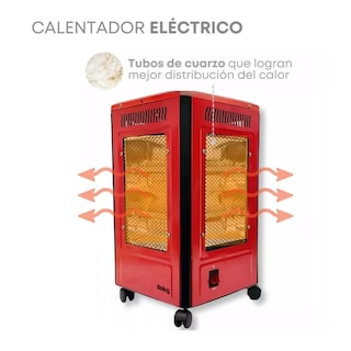 Foto 3 | Calentador 4 Lados Good Home De Cuarzo 2000w Con Ruedas Rojo Belug