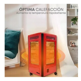 Foto 5 | Calentador 4 Lados Good Home De Cuarzo 2000w Con Ruedas Rojo Belug