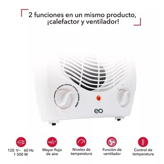 Foto 3 | Calefactor con Ventilador Eo Safe Imports Esi-10510-1 Blanco