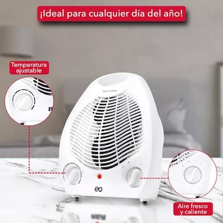 Foto 4 | Calefactor con Ventilador Eo Safe Imports Esi-10510-1 Blanco