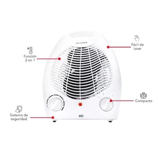 Foto 5 | Calefactor con Ventilador Eo Safe Imports Esi-10510-1 Blanco