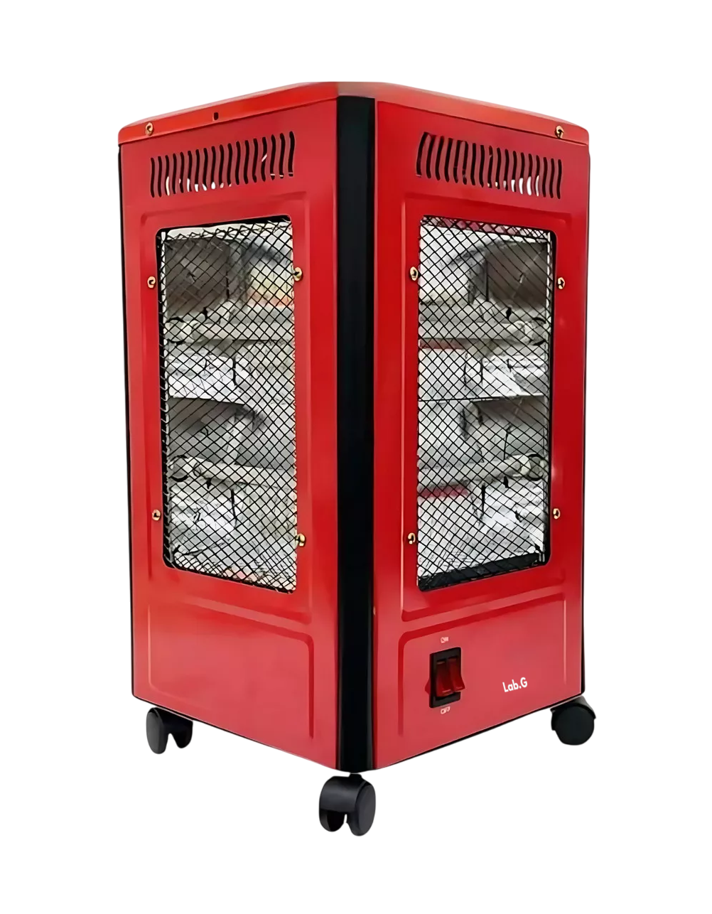 Foto 2 pulgar | Calentador 4 Lados Good Home De Cuarzo 2000w Con Ruedas Rojo