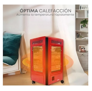 Foto 5 | Calentador 4 Lados Good Home De Cuarzo 2000w Con Ruedas Rojo