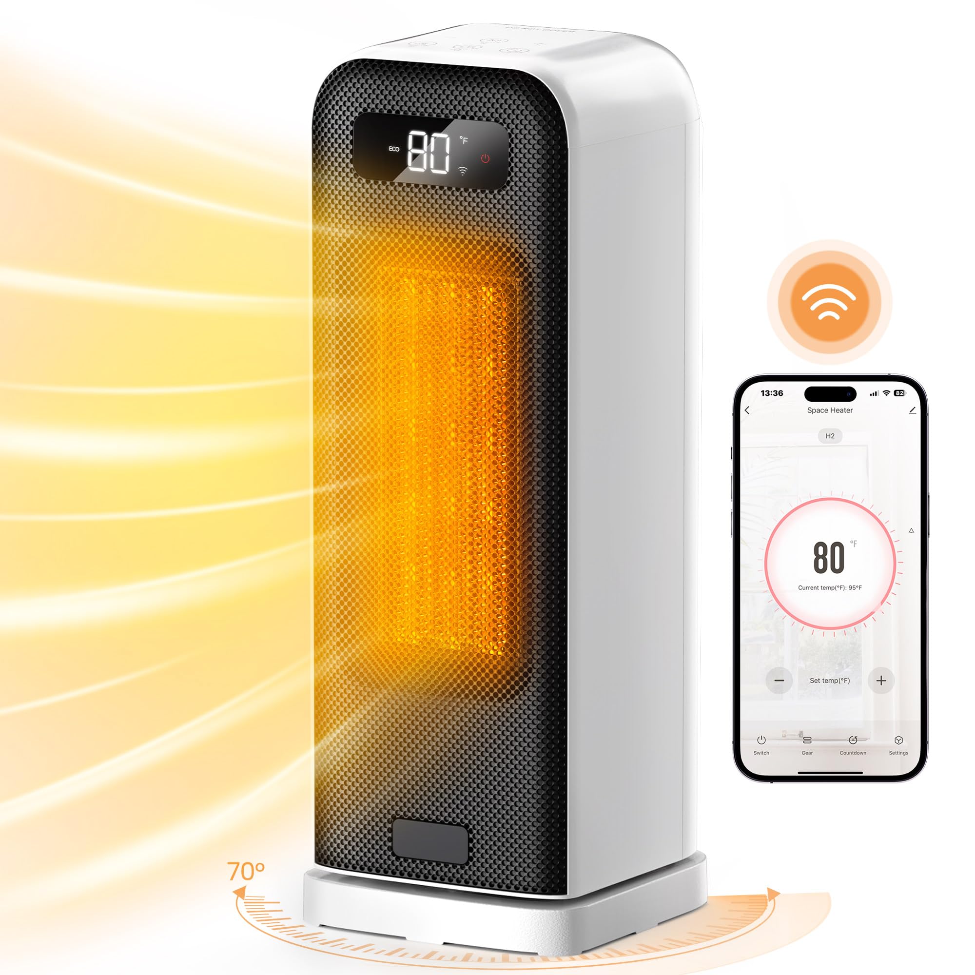 Foto 2 pulgar | Space Heaters Morento Smart Con Control Wi-fi Eléctrico De 1500 W - Venta Internacional.