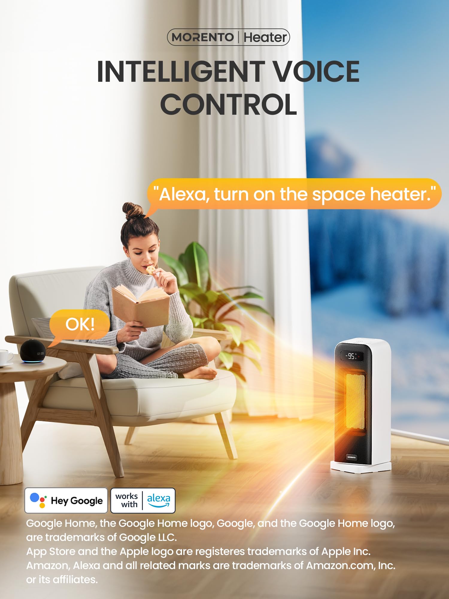 Foto 4 pulgar | Space Heaters Morento Smart Con Control Wi-fi Eléctrico De 1500 W - Venta Internacional.