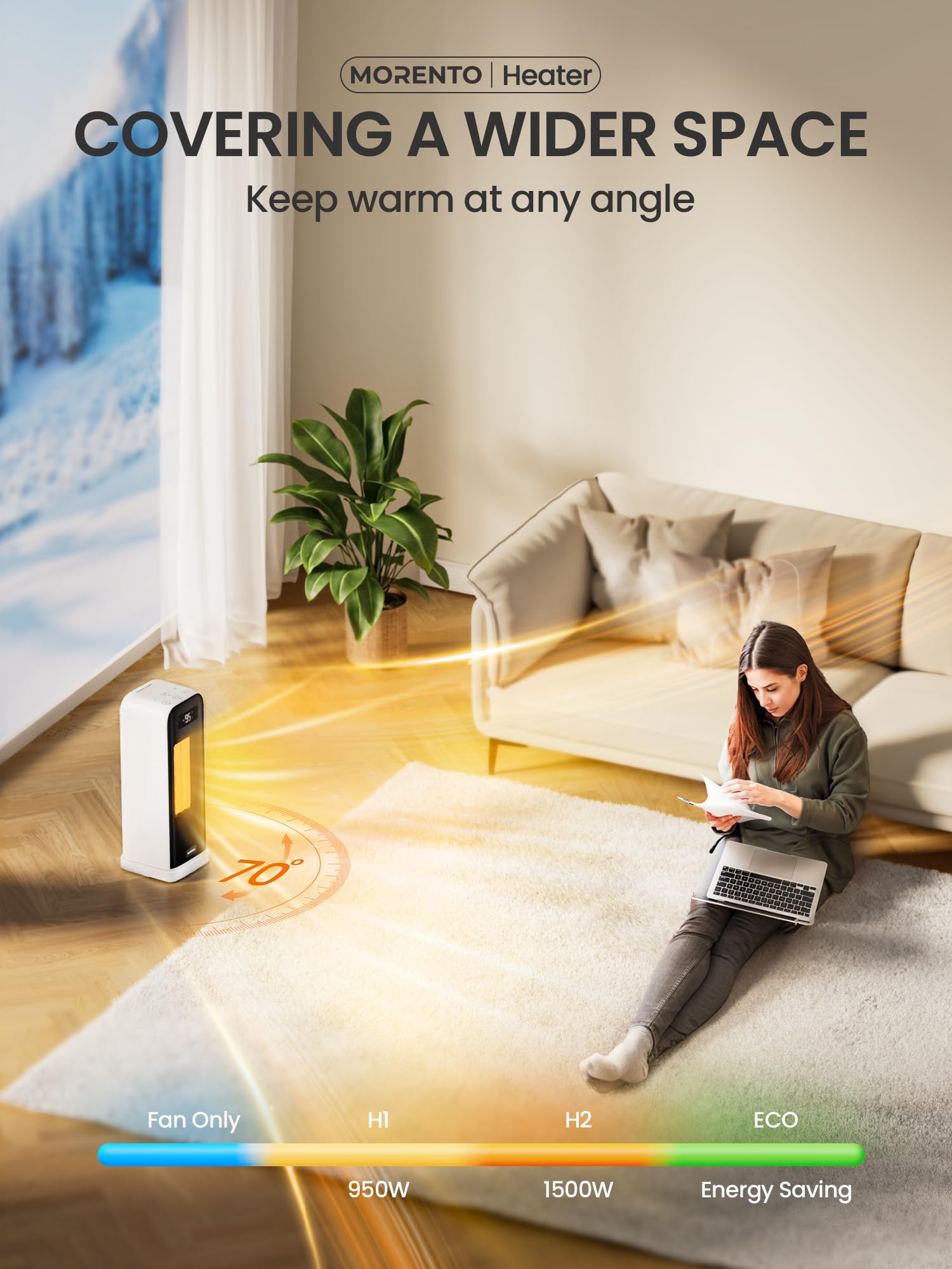 Foto 5 pulgar | Space Heaters Morento Smart Con Control Wi-fi Eléctrico De 1500 W - Venta Internacional.