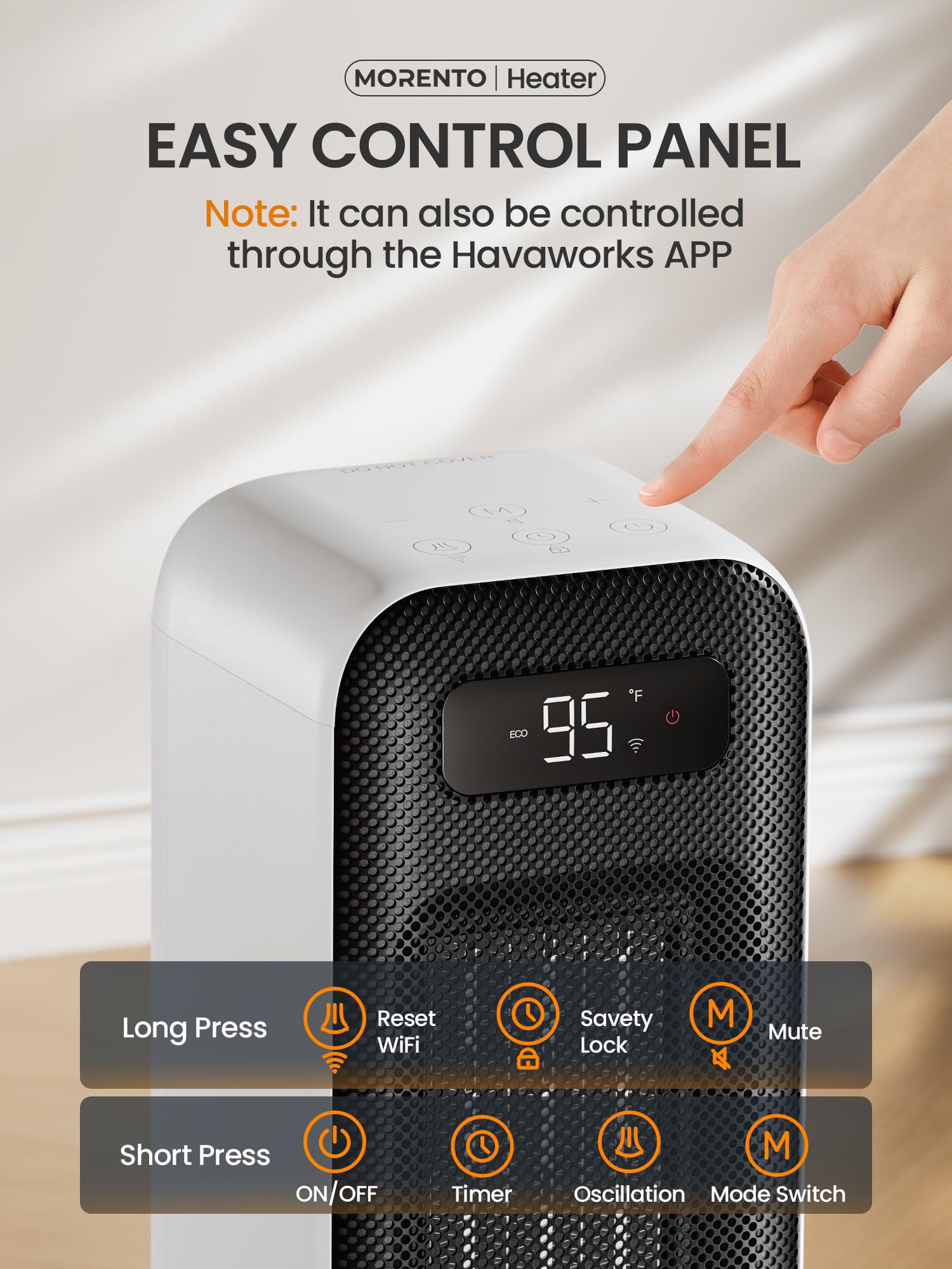 Foto 7 pulgar | Space Heaters Morento Smart Con Control Wi-fi Eléctrico De 1500 W - Venta Internacional.