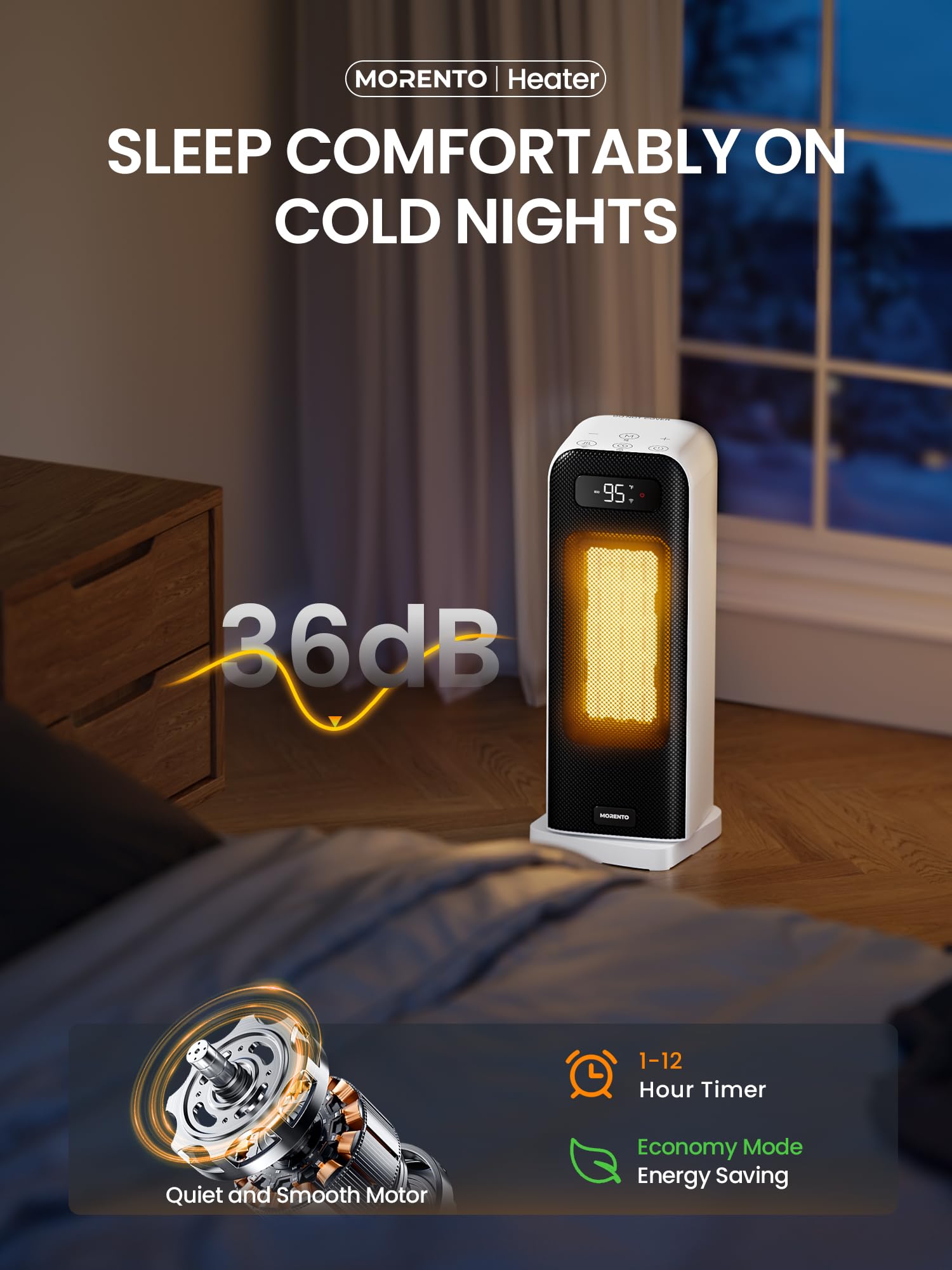 Foto 8 pulgar | Space Heaters Morento Smart Con Control Wi-fi Eléctrico De 1500 W - Venta Internacional.