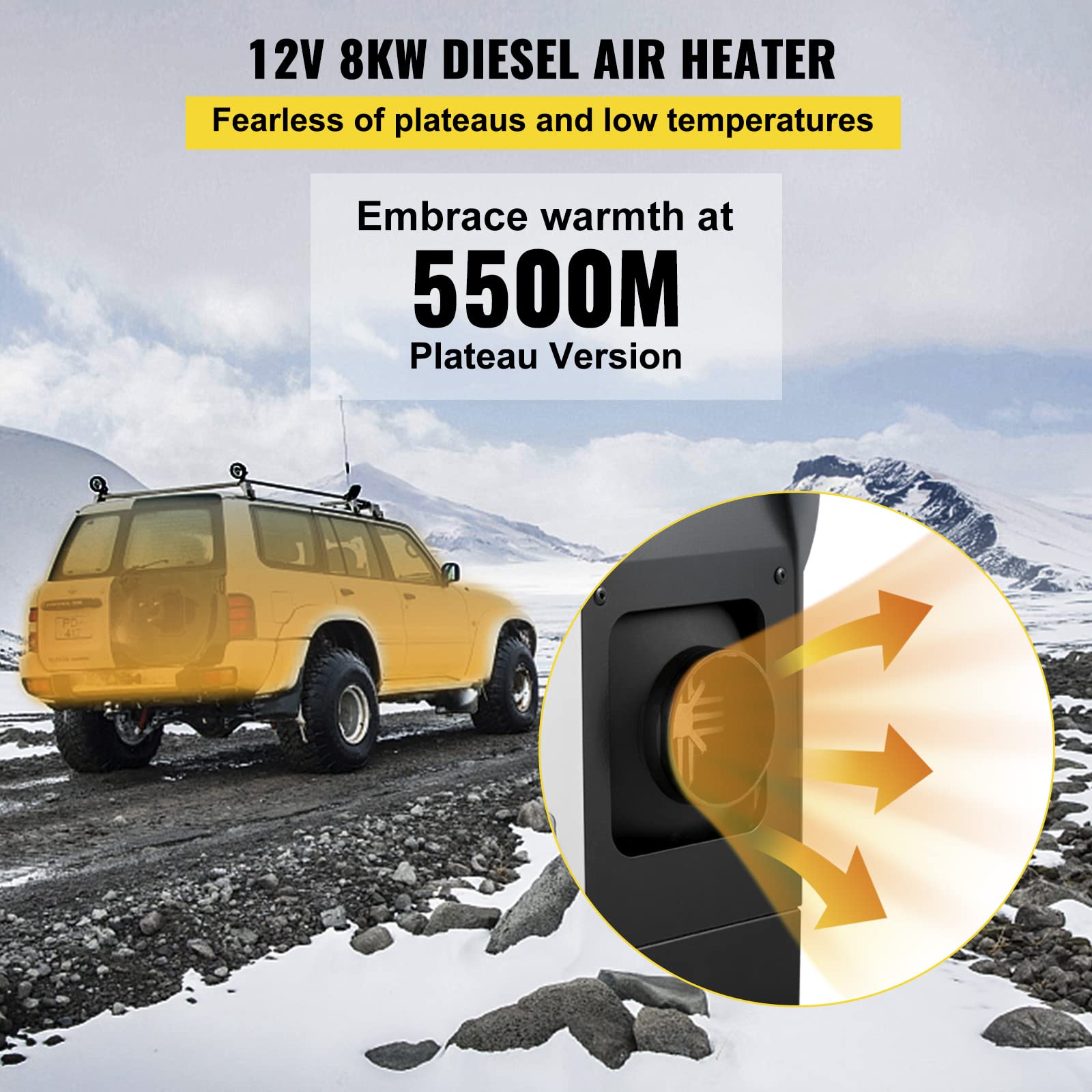 Foto 3 pulgar | Calentador De Aire Diésel Vevor Todo En Uno, 8 Kw, 12 V, Con Mando A Distancia - Venta Internacional.