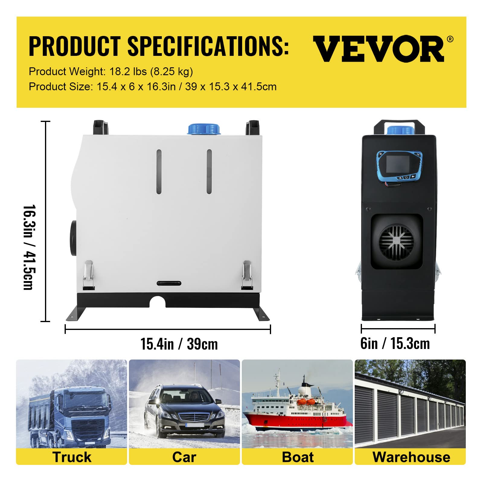 Foto 8 pulgar | Calentador De Aire Diésel Vevor Todo En Uno, 8 Kw, 12 V, Con Mando A Distancia - Venta Internacional.