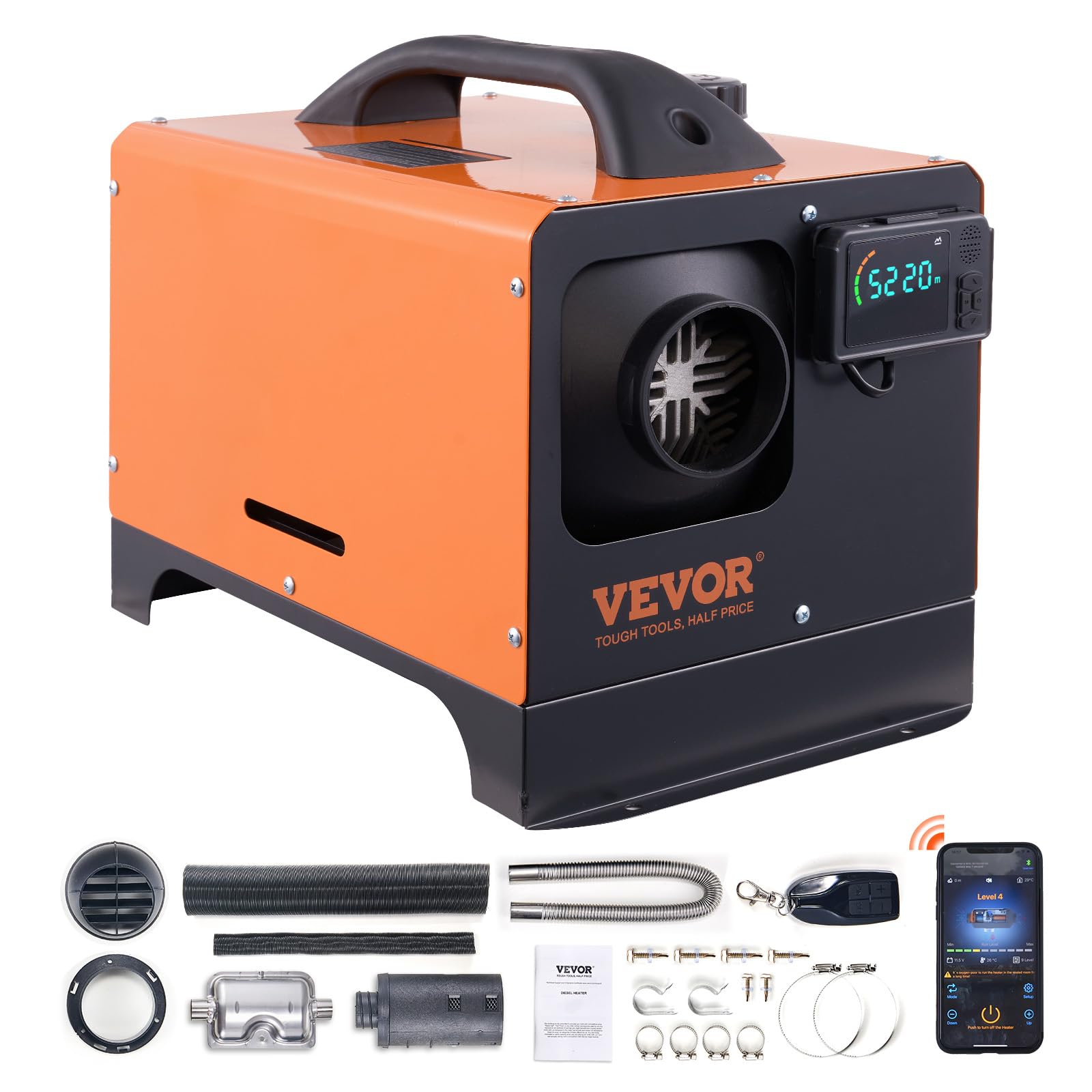 Foto 2 pulgar | Calentador De Aire Diésel Vevor De 5 Kw Con Control De Aplicación Bluetooth De 12 V - Venta Internacional.