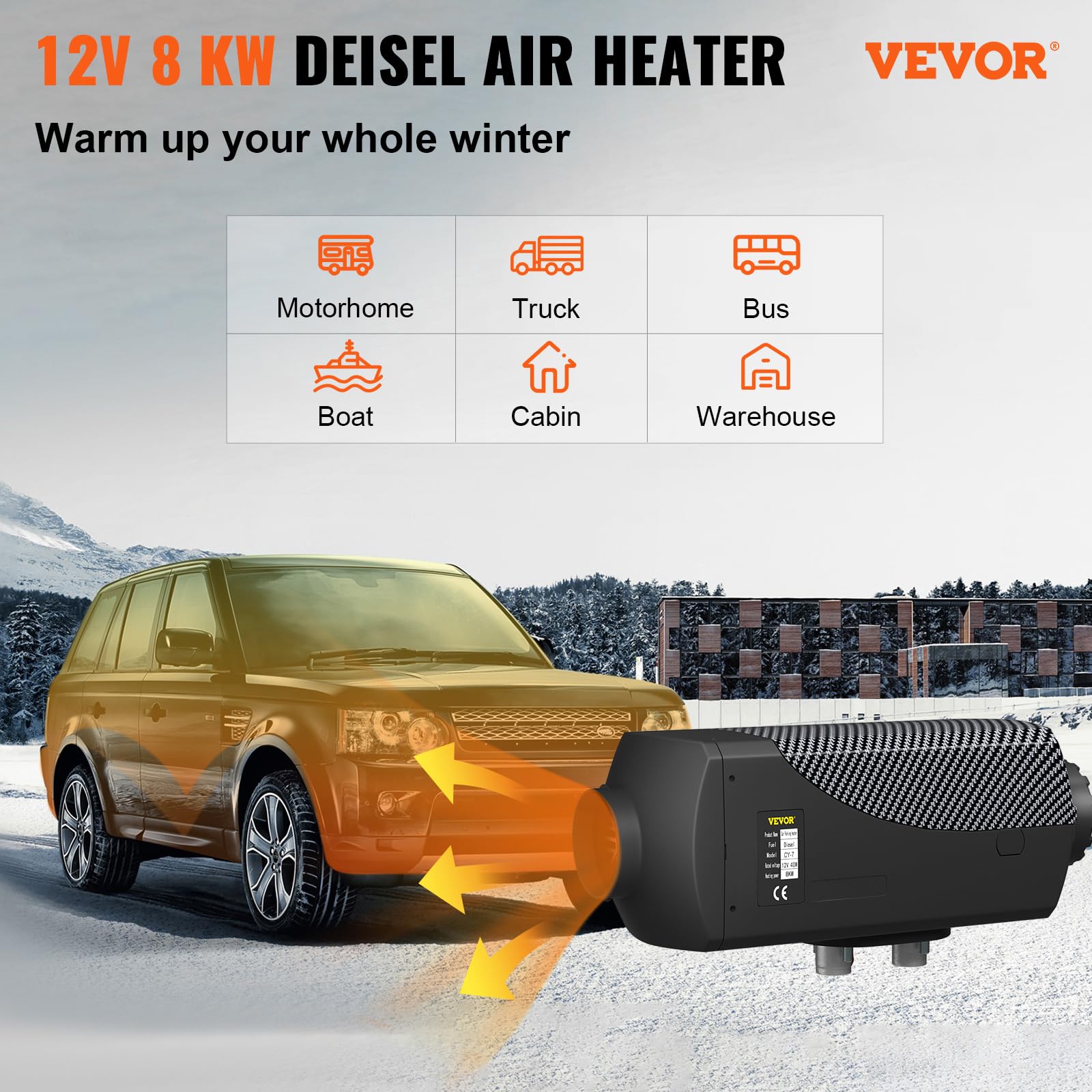 Foto 3 pulgar | Calentador De Aire Diésel Vevor 8kw 12v Con Control Remoto Lcd - Venta Internacional.