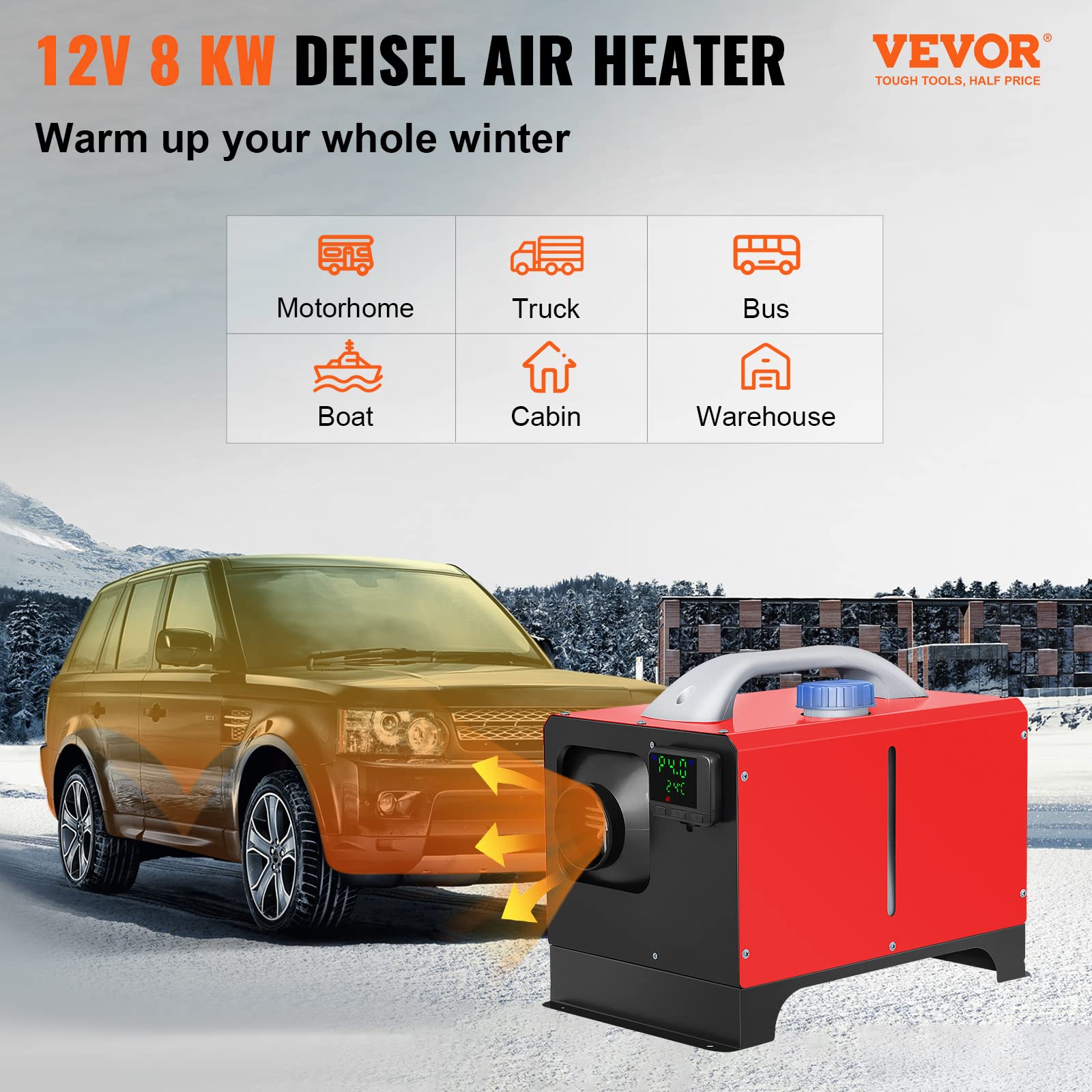 Foto 3 pulgar | Calentador de Aire Diesel Vevor 8kw 12v con Lcd y Control Remoto - Venta Internacional