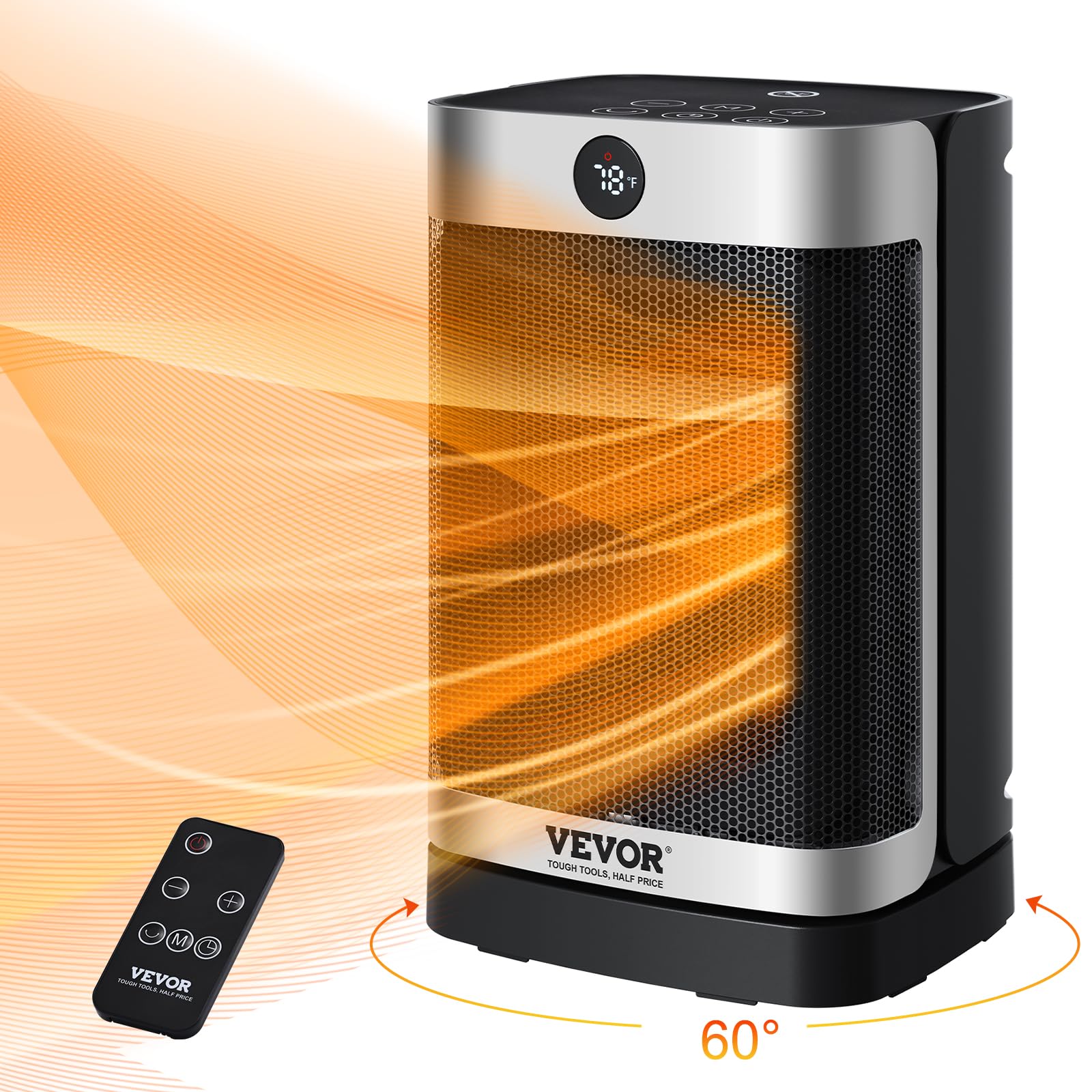 Foto 2 pulgar | Calentador Eléctrico Vevor Con Termostato Remoto De 1500 W - Venta Internacional.