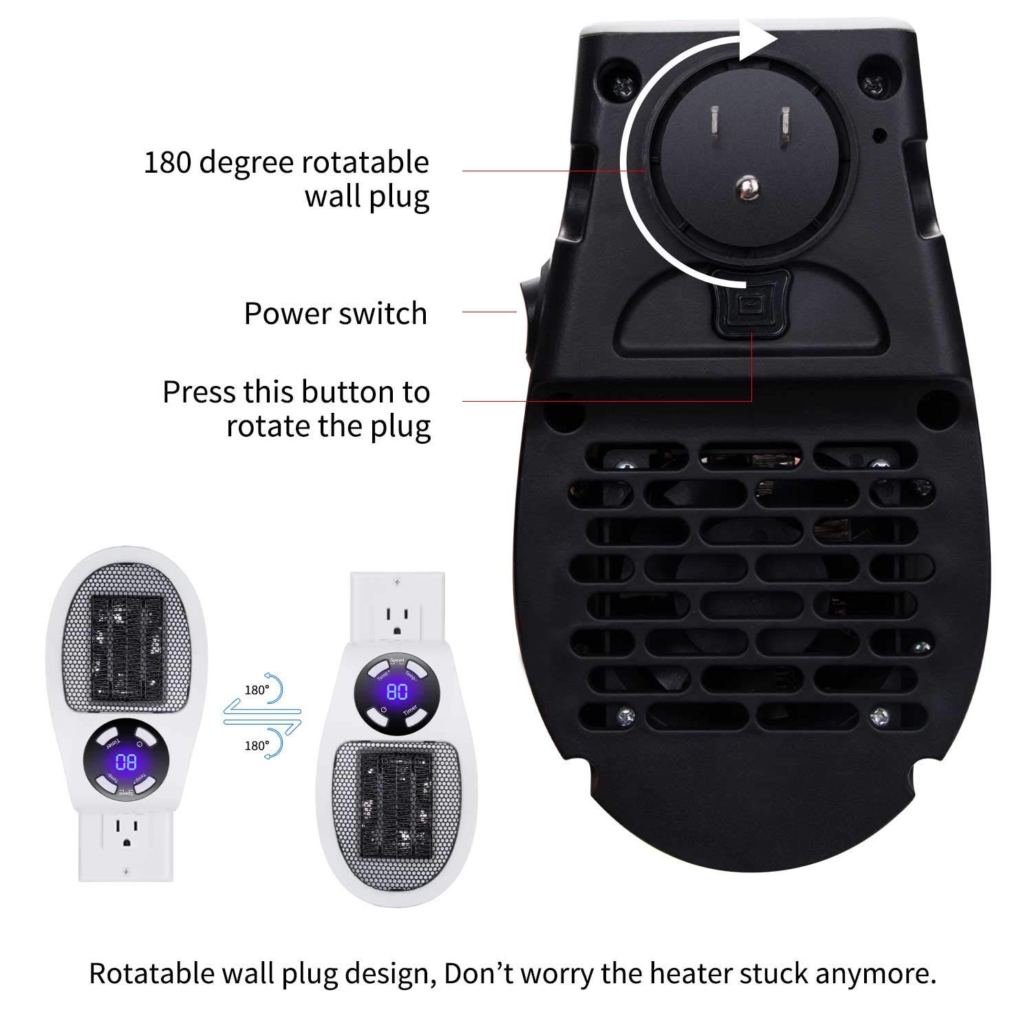Foto 6 pulgar | Enchufe De Pared Remoto Space Heater Givebest, Eléctrico, 450 W, Paquete De 2 - Venta Internacional.