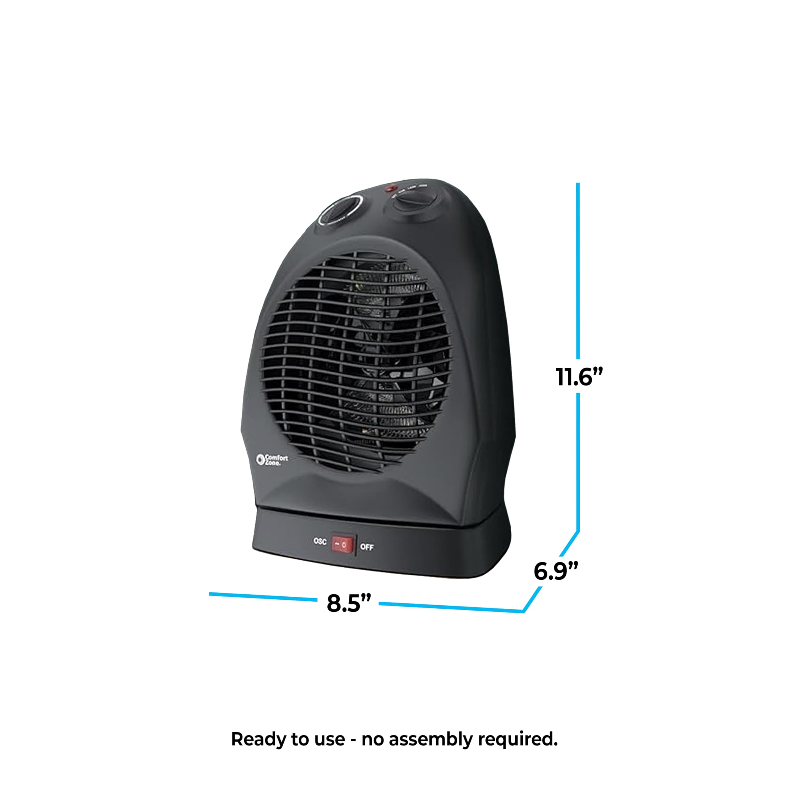 Foto 3 | Calentador Space Zone Oscilante Comfort Zone De 1500 W Cz50bk - Venta Internacional.