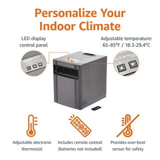 Foto 3 | Calentador Portátil Amazon Basics De 1500 W Con Mando A Distancia - Venta Internacional.
