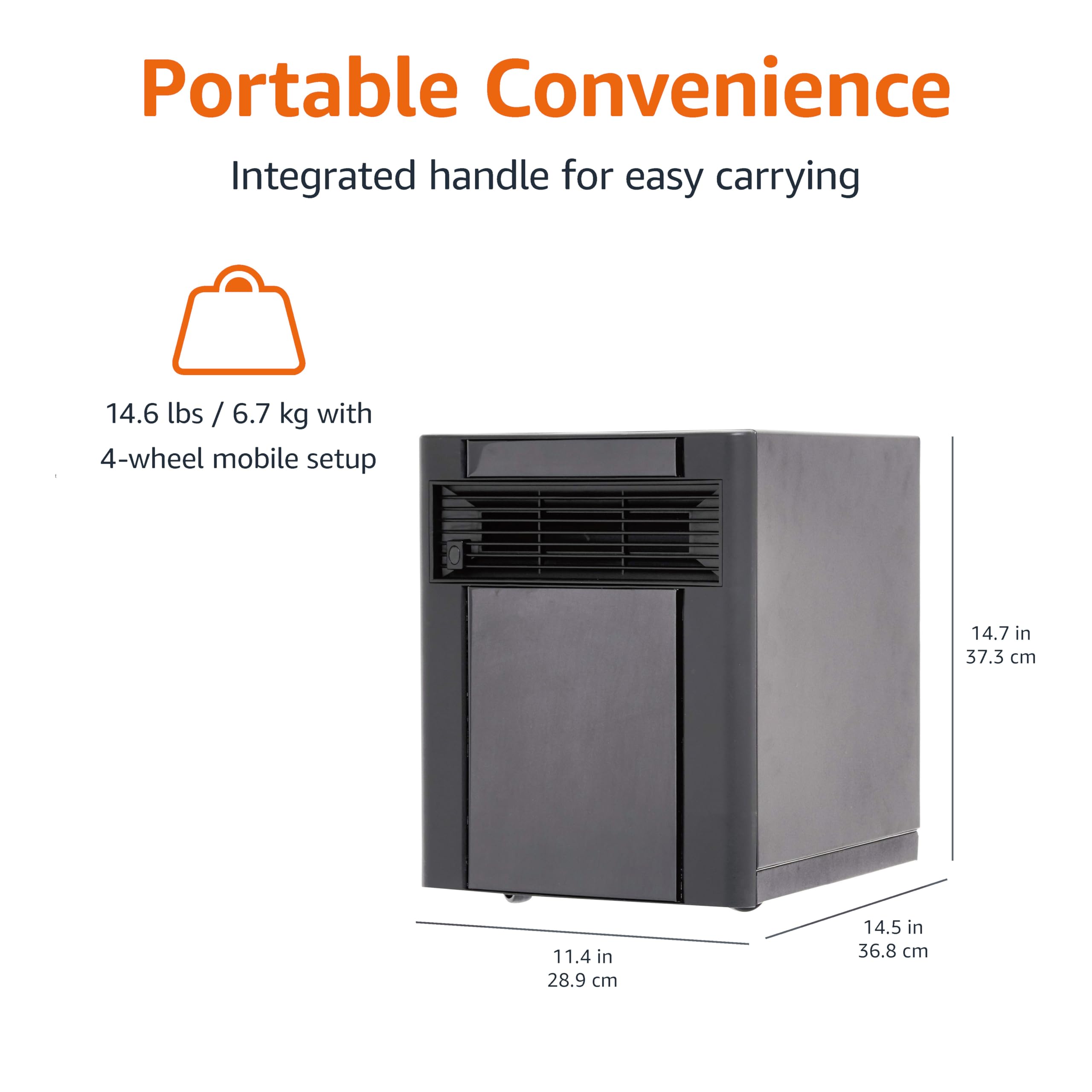 Foto 5 pulgar | Calentador Portátil Amazon Basics De 1500 W Con Mando A Distancia - Venta Internacional.