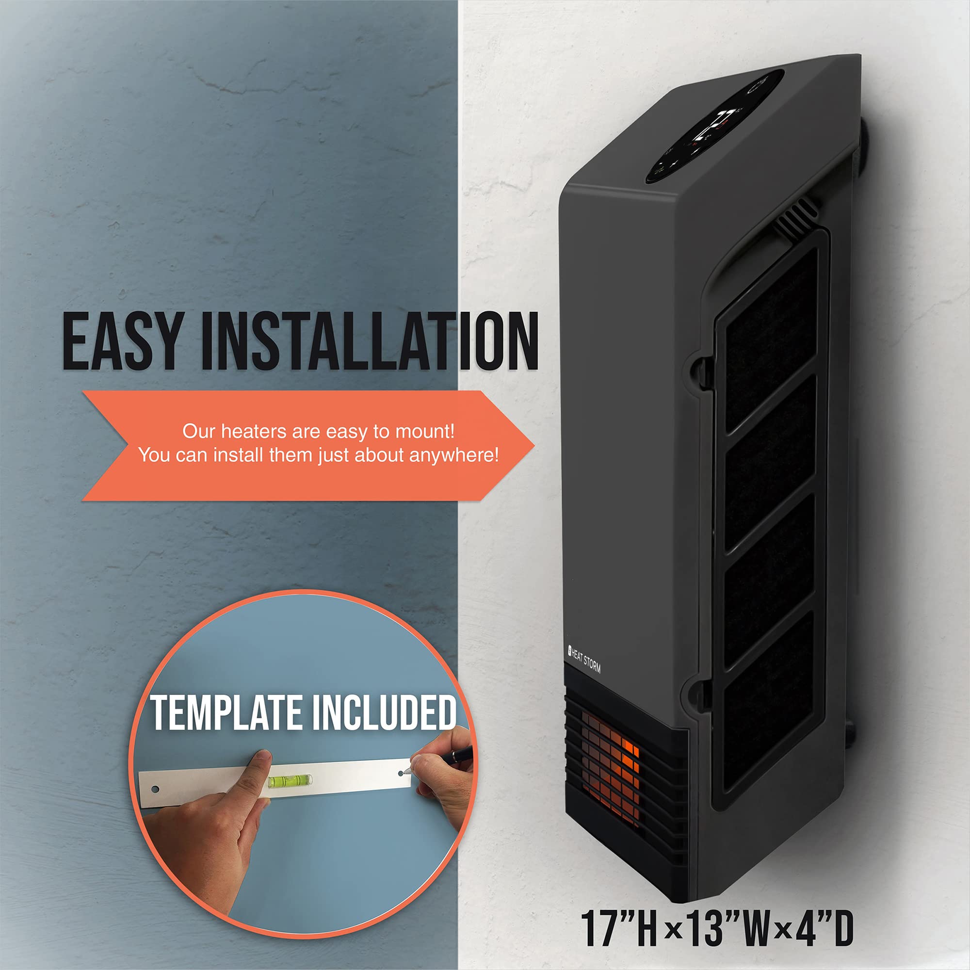 Foto 6 pulgar | Calentador Heat Storm De Pared Gris Hs-1000-wx Deluxe Con Infrarrojos De 1000 W - Venta Internacional.
