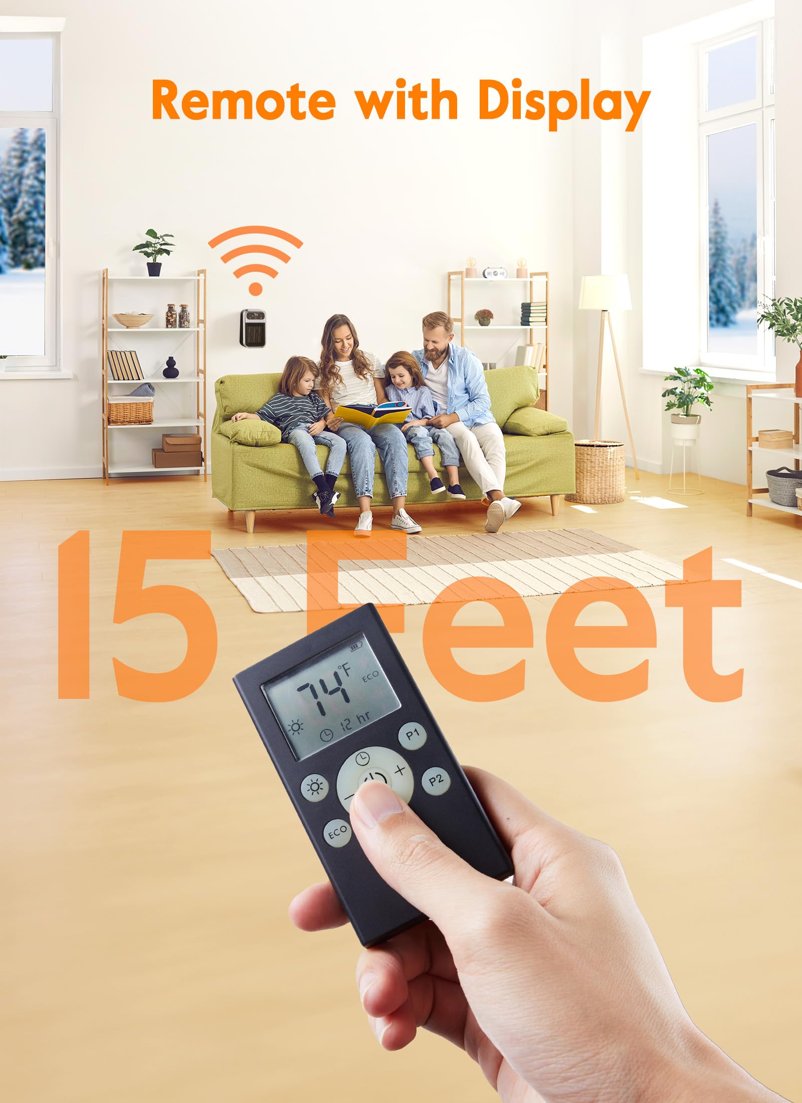 Foto 2 | Calefactor Eléctrico Brightown 800 W con Mando a Distancia - Venta Internacional