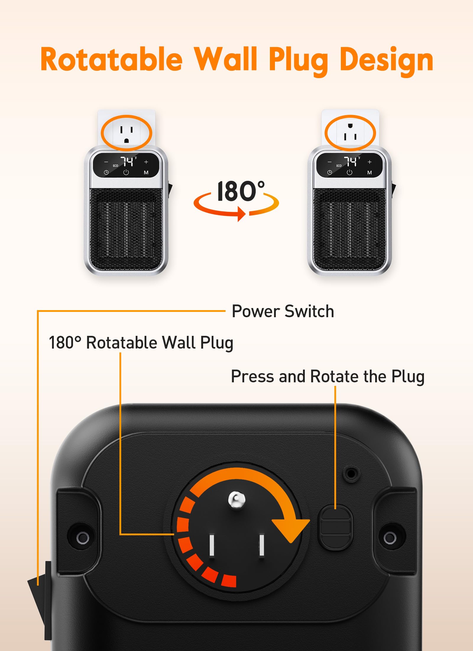 Foto 5 | Calefactor Eléctrico Brightown 800 W con Mando a Distancia - Venta Internacional