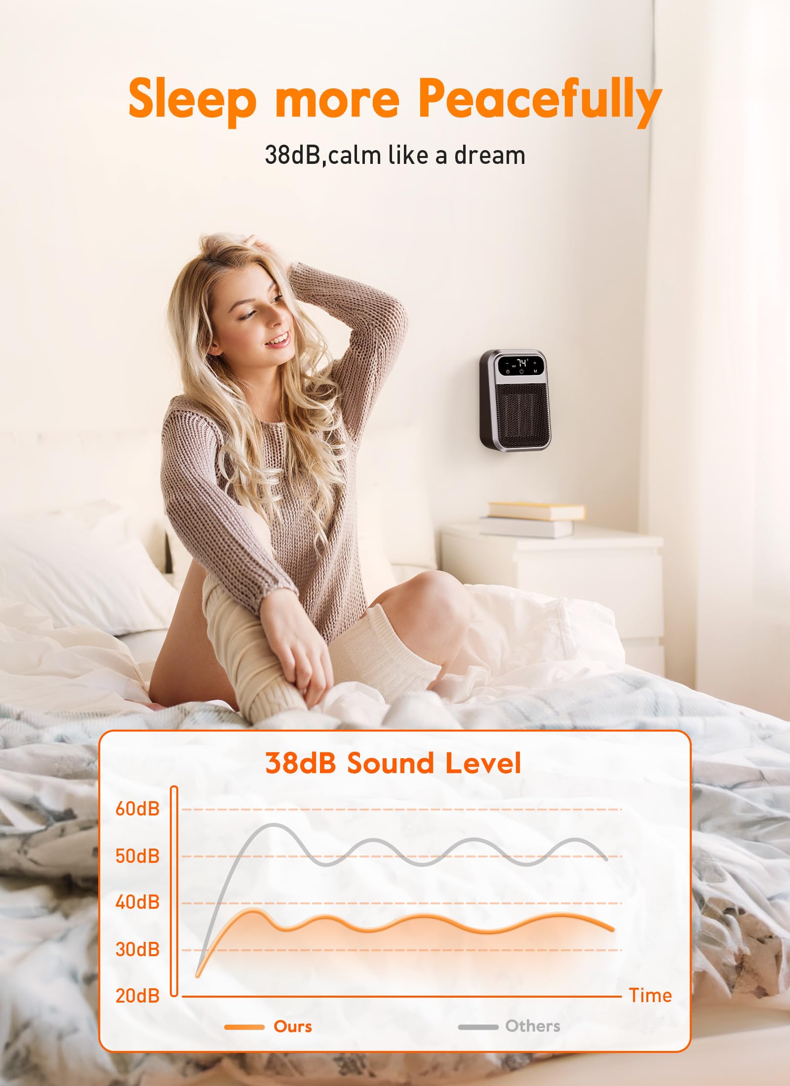 Foto 6 | Calefactor Eléctrico Brightown 800 W con Mando a Distancia - Venta Internacional