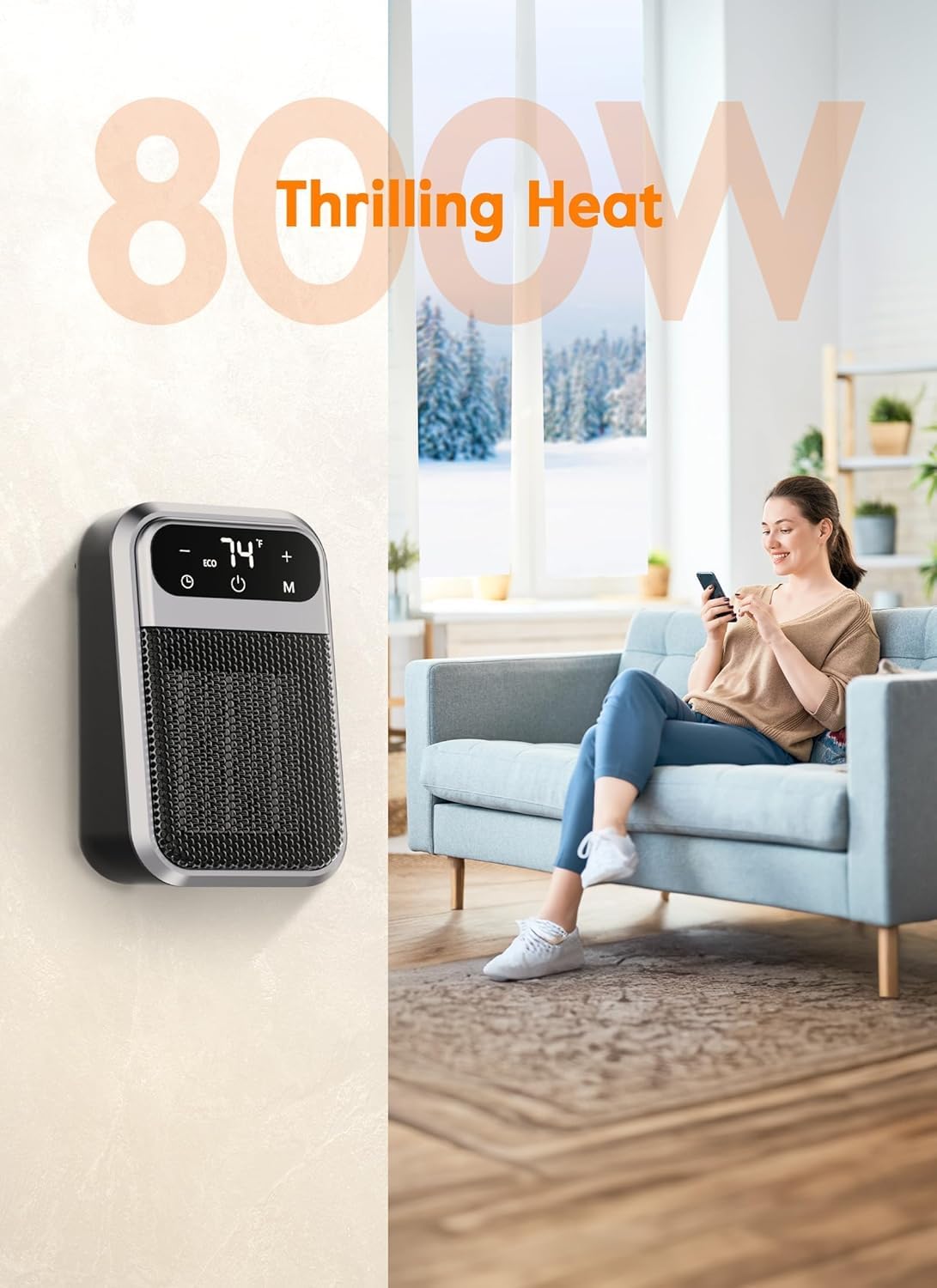 Foto 5 pulgar | Calefactor Eléctrico Brightown 800 W 2 Piezas - Venta Internacional