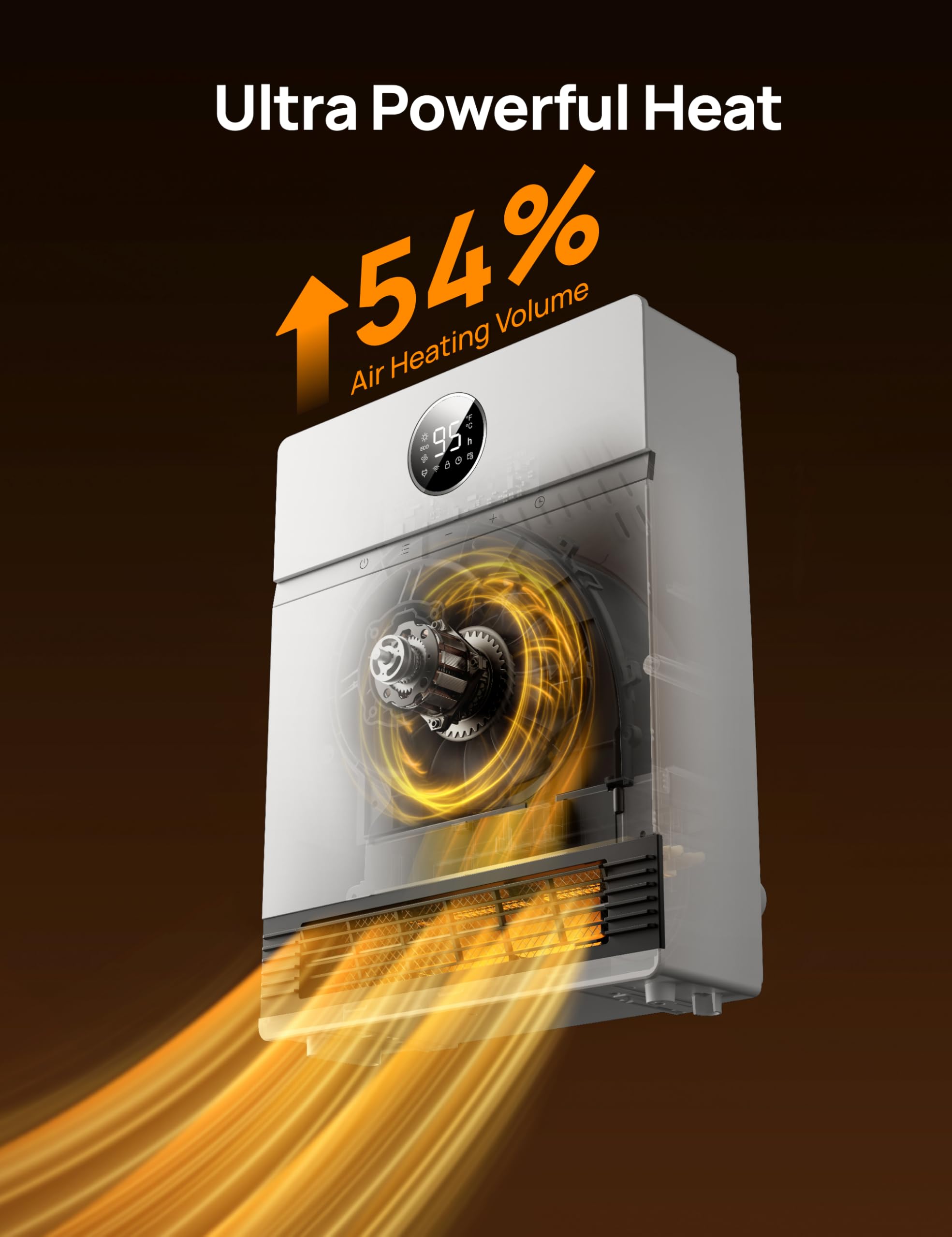 Foto 2 | Calentador De Pared Dreo Smart Ip24 Eléctrico Ptc Con Oscilación De 30° - Venta Internacional.